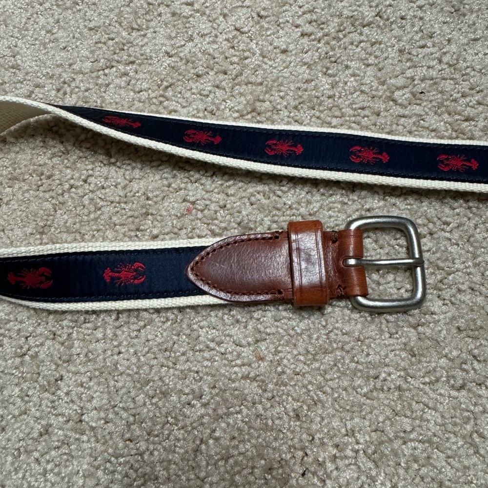 Brand new JCrew Belt with embroidered lobsters